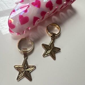 Gold Filled Star Hoop Earrings